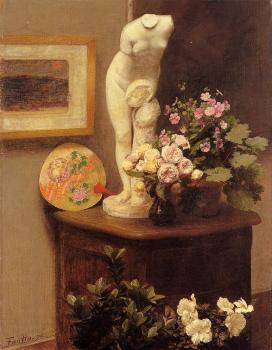 亨利 方丹 拉圖爾 Still Life with Torso and Flowers